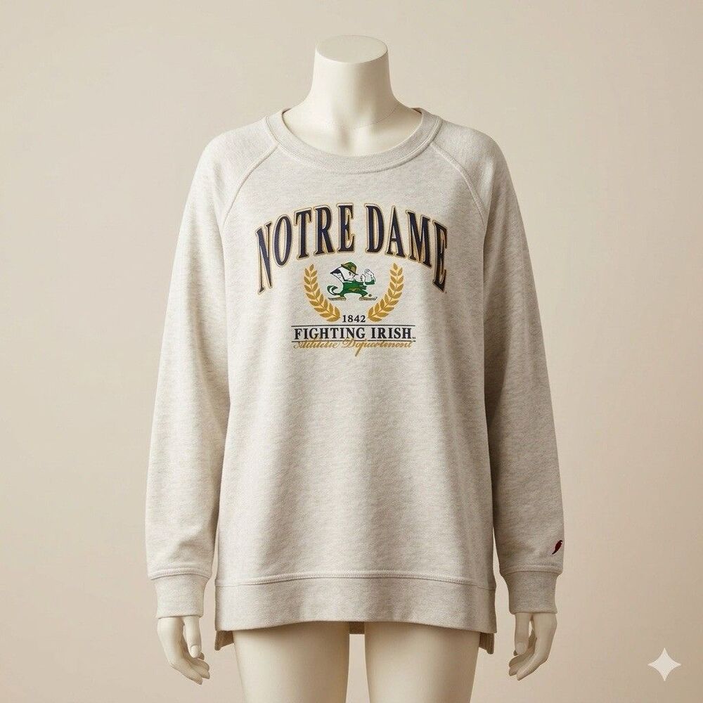 Notre Dame Fighting Irish League Adult XL Gray Collegiate Pullover Sweatshirt